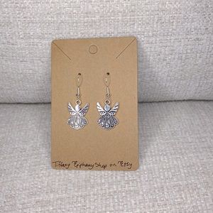 Silver Angel Dangly Earrings NWT Hypoallergenic Friendly